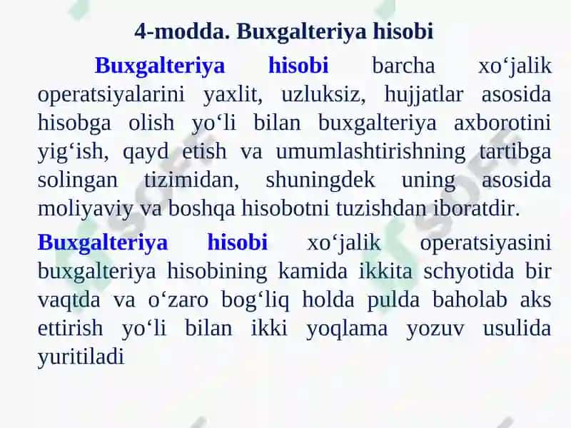 Buxgalteriya hisobi fanining mohiyati va predmeti 6