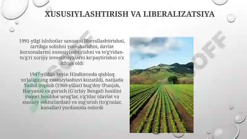 Mustaqillik yillarida qishloq xoʻjaligi va sanoat sohasidagi oʻzgarishlar 6