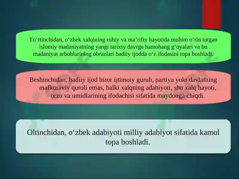 Mustaqillik yillarida O‘zbekistondagi ma’naviy vamadaniy taraqqiyot 6