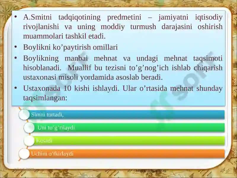 Angliya va fransiya klassik maktabning rivojlanishi 6