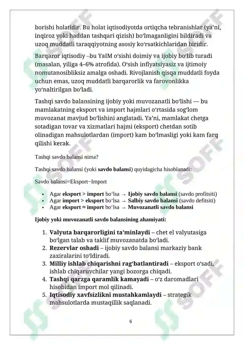 Makroiqtisodiy muvozanatlilikning mohiyati va unga erishish yo‘llari 6