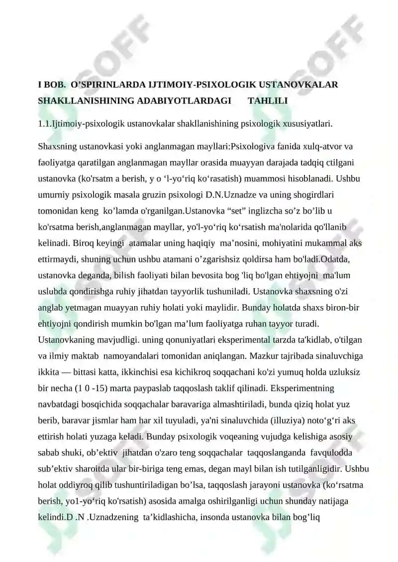 O’spirinlik davrida Ijtimoiy-psixologik ustanovkalarni shakllanishining psixologik xususiyatlari 6