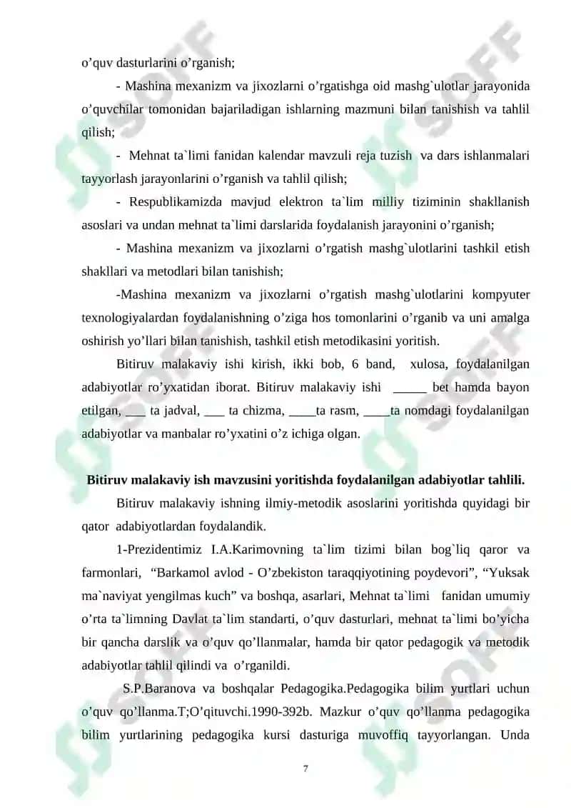 . MASHINA MEXANIZM VA JIHOZLARNI O’RGATISHDA KОMPYUTЕRLARNI  QO`LLASHNING NAZARIY ASОSLARI 6