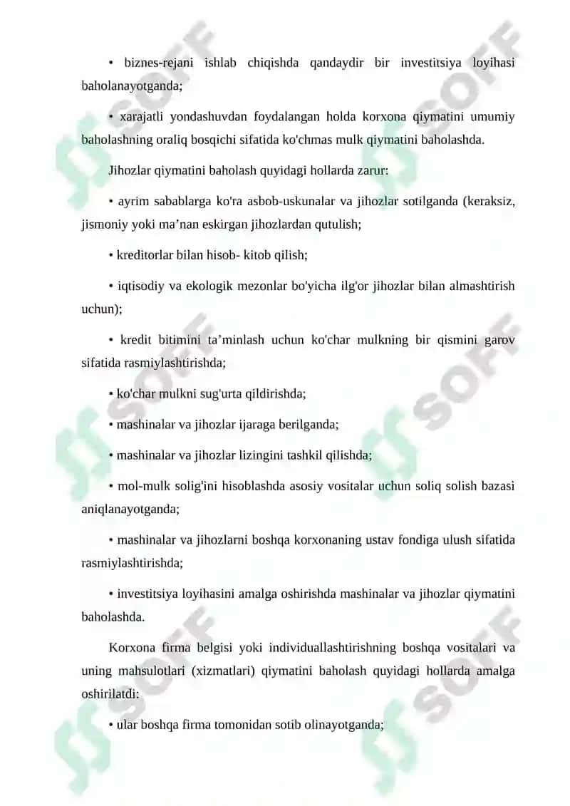 BIZNES QIYMATINI BAHOLASHNING XORIJ TAJRIBASI 6