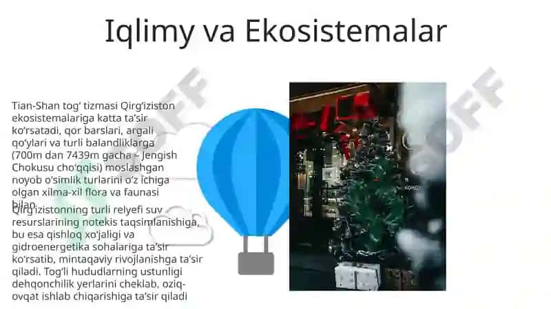 Qirg'iziston respublikasi geografik o'rni, chegaralari, aholisi, sanoati va qishloq xo'jaligi 6