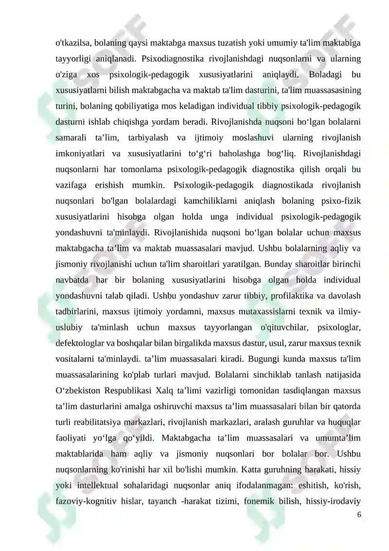 TA’LIM-TARBIYA JARAYONIDA O‘QUVCHILARDAGI PSIXOLOGIK NUQSONLARINI ANIQLASH 6