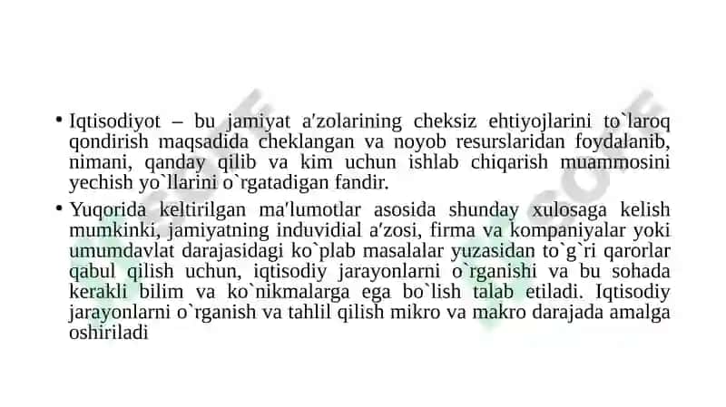 Mikroiqtisodiyotga kirish: iqtisodiy basistushunchalar 6