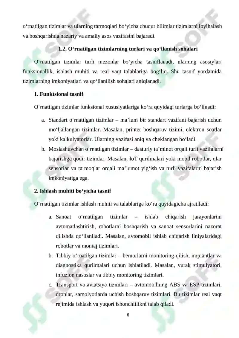 O‘rnatilgan Tizimlar va Protokollar 6