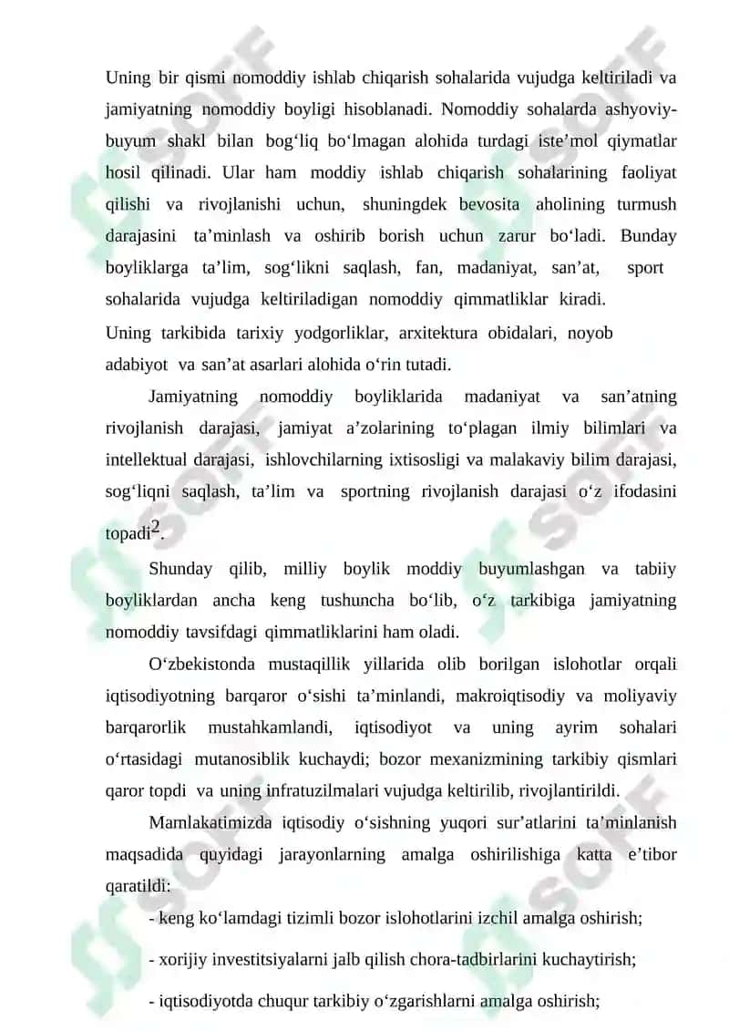 Milliy boylik mohiyati, tarkibi va ko'paytirish yo'llari 6
