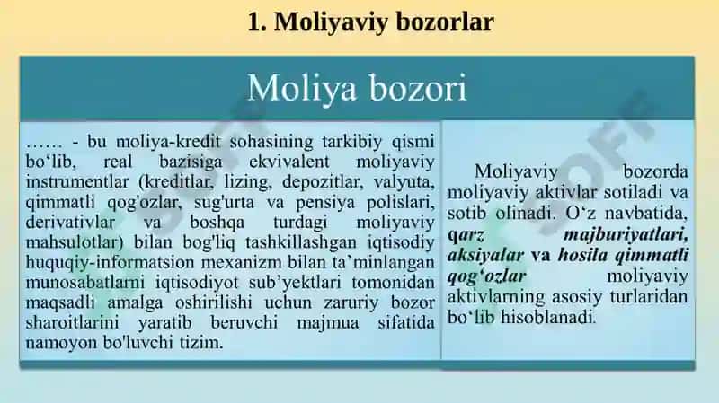 Moliya tizimi 6