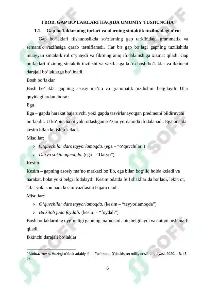 Ikkinchi darajali boʻlaklar 6