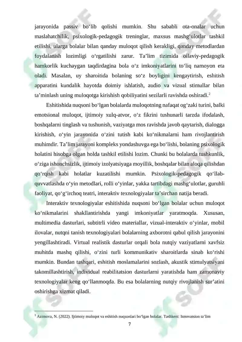 Eshitishida nuqsoni boʻlgan bolalarda ijtimoiy muloqot faoliyatida ta’limning ahamiyati 6