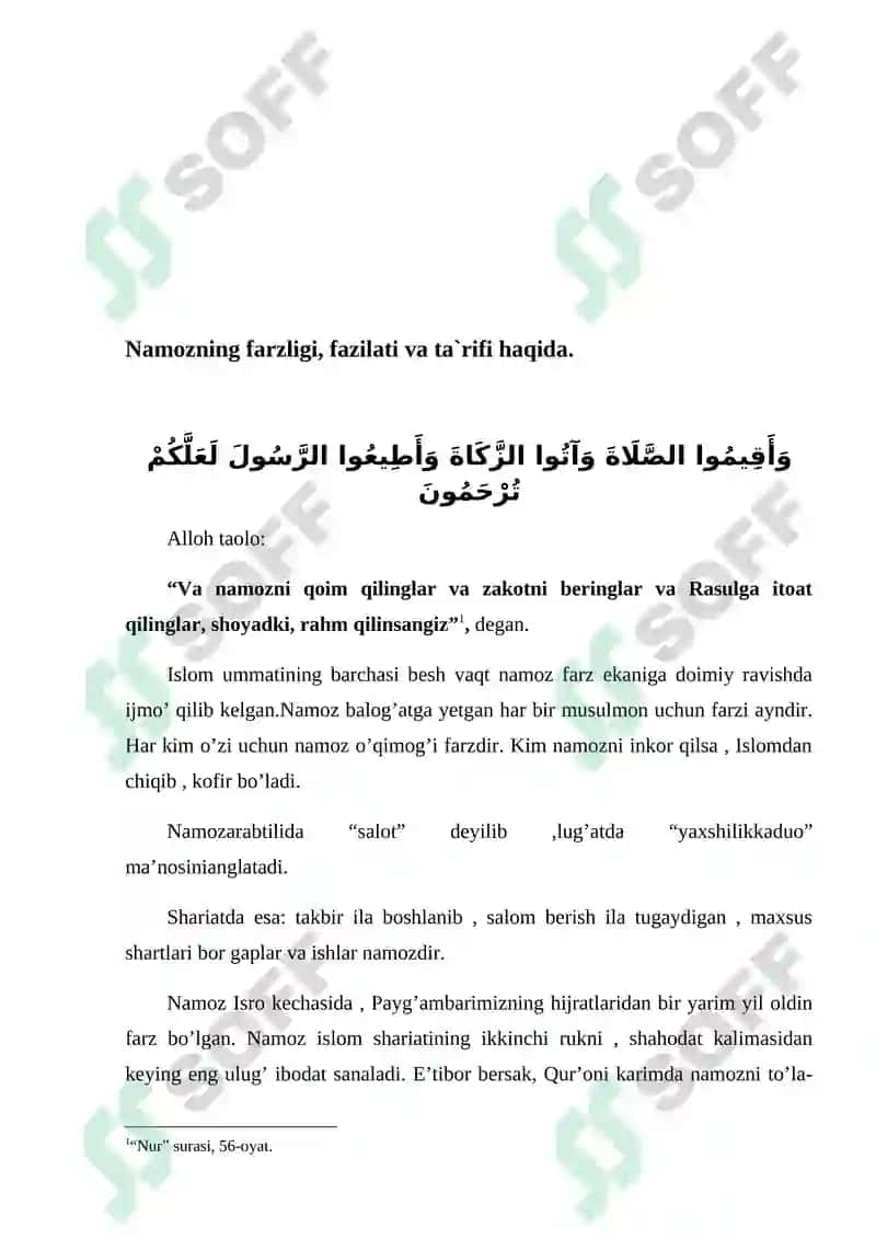 Kanzud daqoiq kitobining Namoz kitobi tarjimasi 6