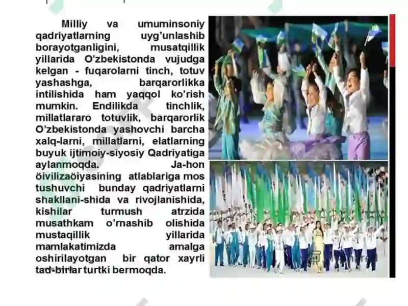 Mustaqillik yillarda milliy va diniy qadriyatlarning tiklanishi 6