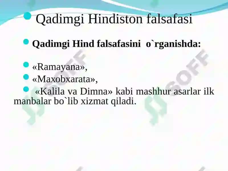 FALSAFIY TAFAKKUR TARAQQIYOTI BOSQICHLARI: SHARQ FALSAFASI 6