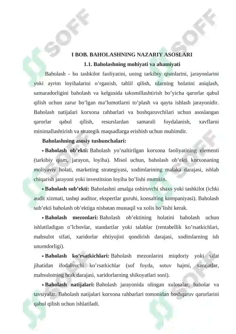 BAHOLAR BO‘YICHA QARORLAR QABUL QILISH 6