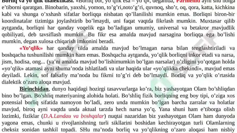 Ontologiya borliq varivojlanish falsafasi 6