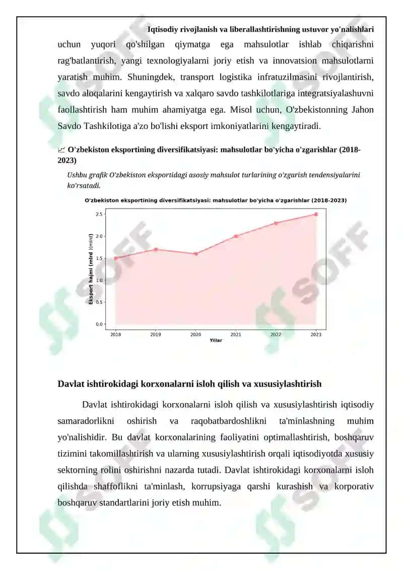 Iqtisodiyotni rivojlantirish va liberallashtirishning ustuvor yo'nalishlari 6