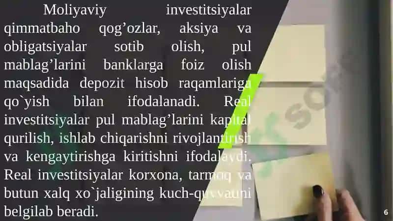 Investitsion va tijoratlashtirish mexanizmlari: ijara, lizing va franchayzing 6