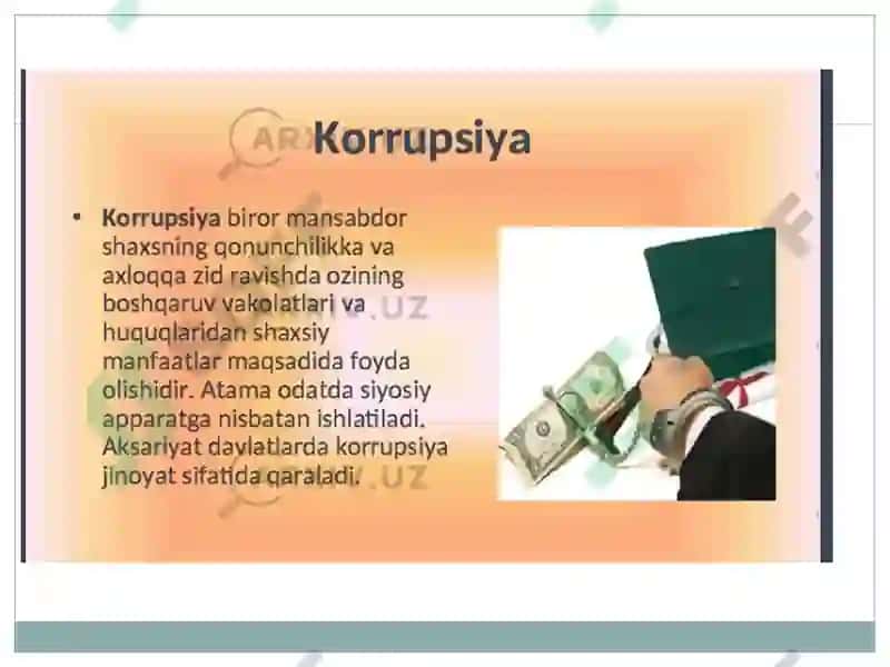 Korrupsiyaga qarshi kurashning ijtimoiy g’oyaviy asoslari 6