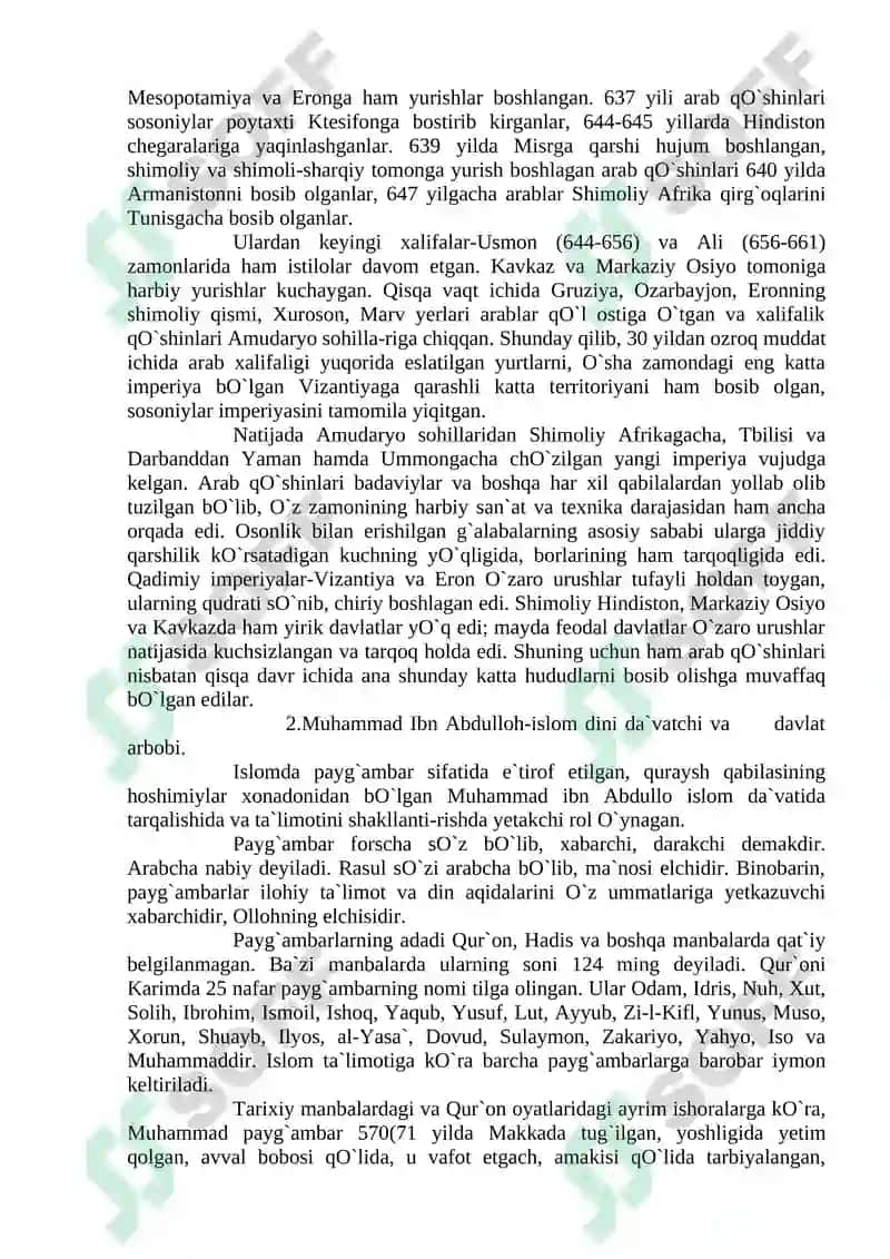 Islom Diniyning Vujudga Kelishi va Tarqalishi 6