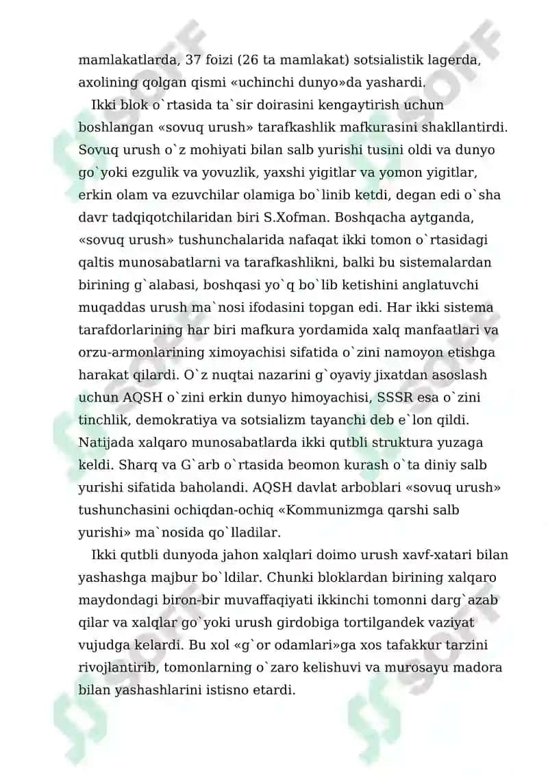 XX asr va yangi asrdagi majorolarning mafkuraviy harakatlar 6