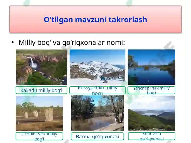 O‘tilgan mavzuni takrorlash 6