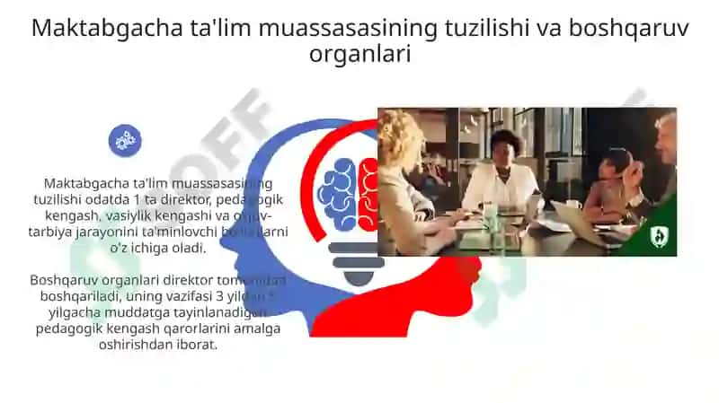 Maktabgacha ta'lim tashkiloti boshqarish va tashkil etishda huquqiy meʼyorlar 6