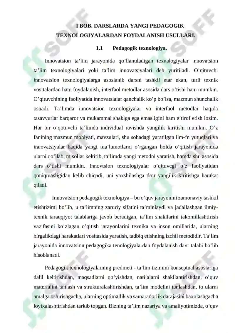 Talabalarga yangi pedagogik texnologiyalardan foydalanish usullarini singdirishning metodik asoslari 6