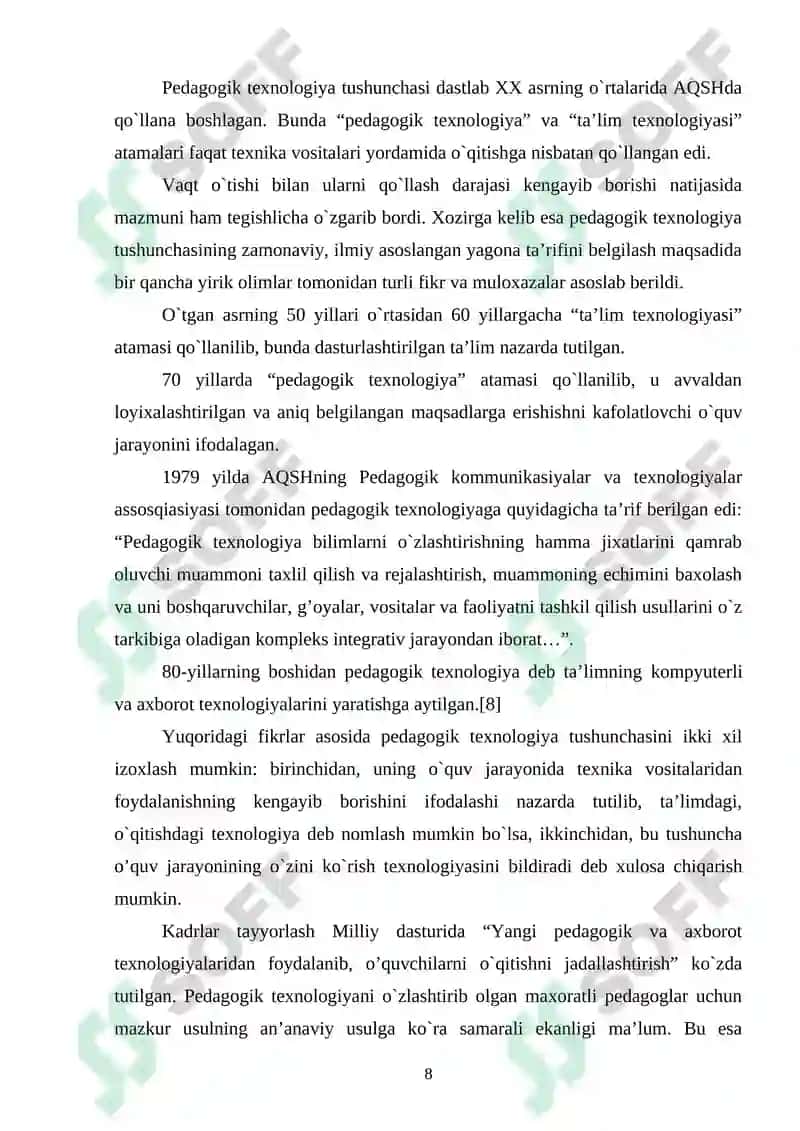 “QISHLOQ XO’JALIK ASOSLARI BO’LIMINI O’QITISHDA YANGI PEDAGOGIK TEXNOLOGIYALARNI QO’LLASH” 6