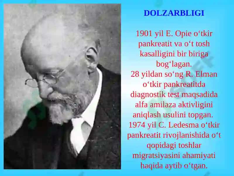 O‘tkir pankreatitni diagnostikasi va davolash 6