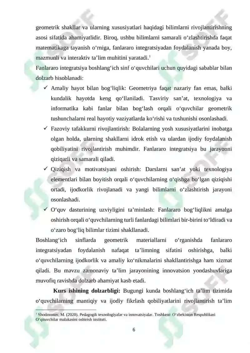 Geometrik materialni oʻrganishda fanlararo integratsiyadan foydalanish usullari 6