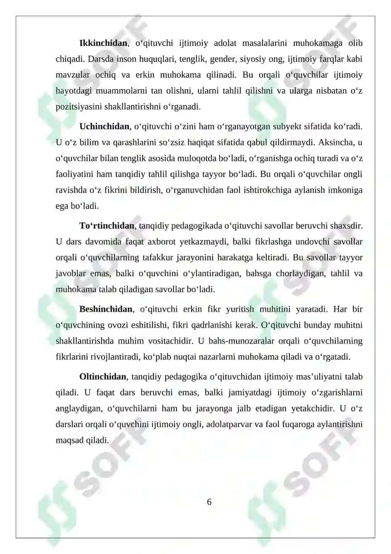 OʻQITUVCHINING ROLI VA OʻQUVCHI-SUBEKT PAZITSIYASI 6