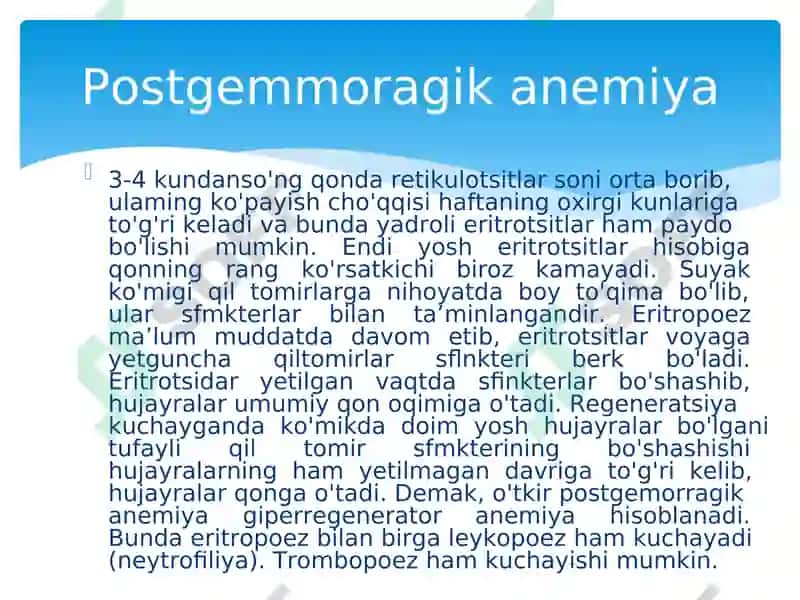 Bolalarda qon yaratish a’zolarini jarohatlanish semiotikasi va sindromlari 6