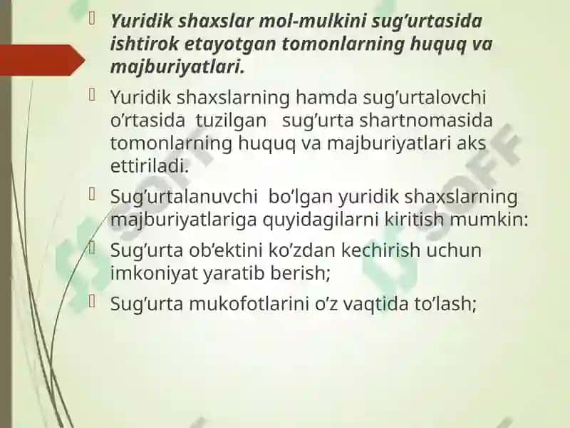 Jismoniy va yuridik shaxslarning mulkiy sug‘urtasi 6
