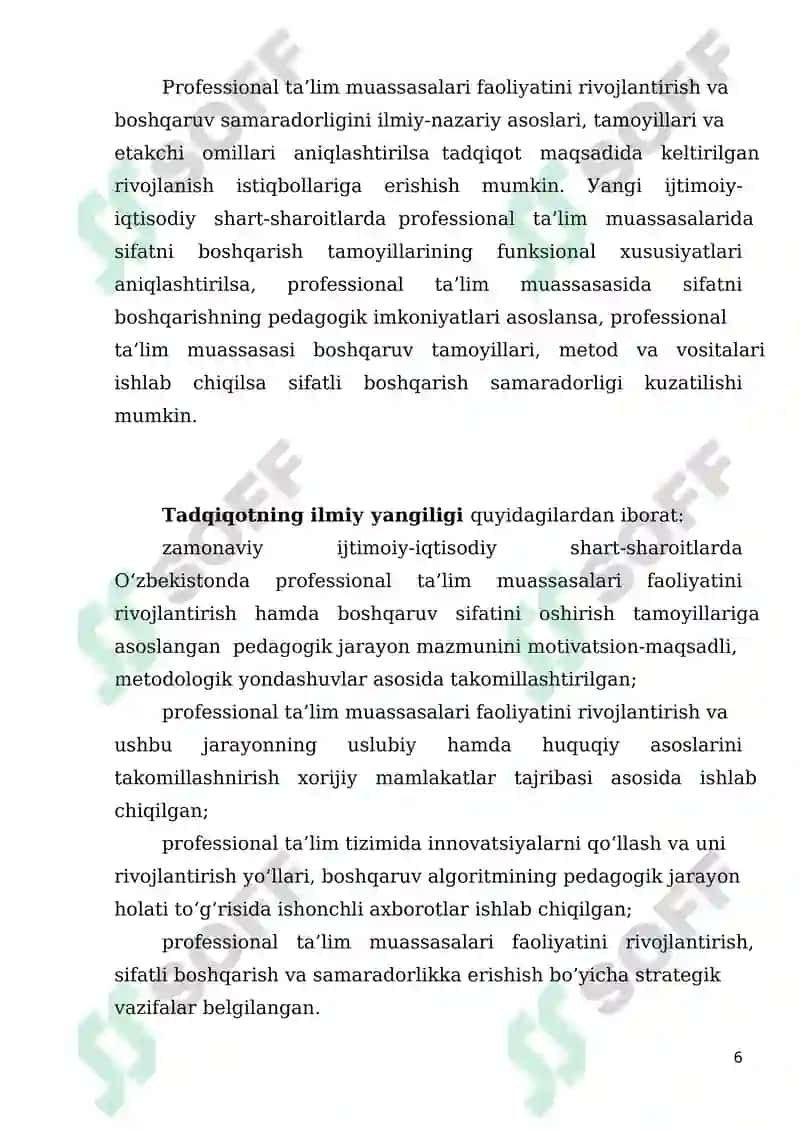 О‘ZBЕKISTОNDA РRОFЕSSIОNAL TA’LIM MUASSASALARINING RIVОJLANISH TЕNDЕNSIУALARI VA ISTIQBОLLARI 6