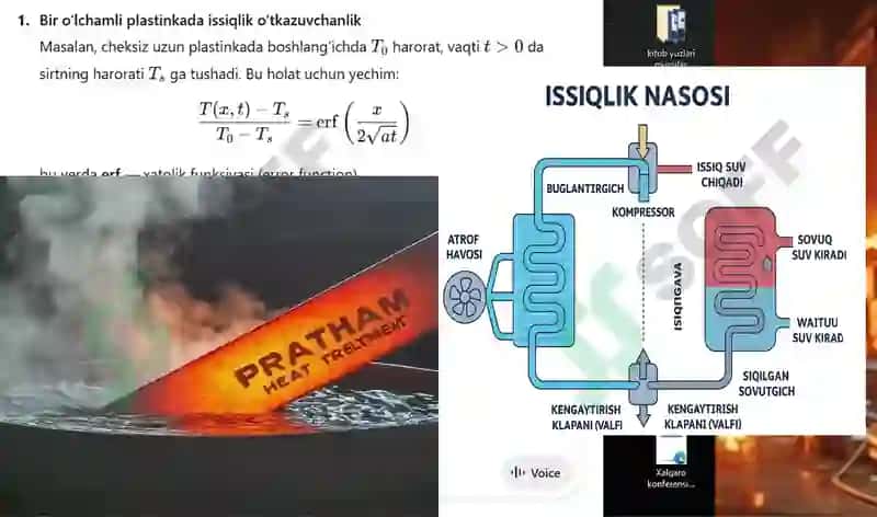 Barqaror va Nobarqaror issiqlik o'tkazuvchanlik hodisasi slayd 6