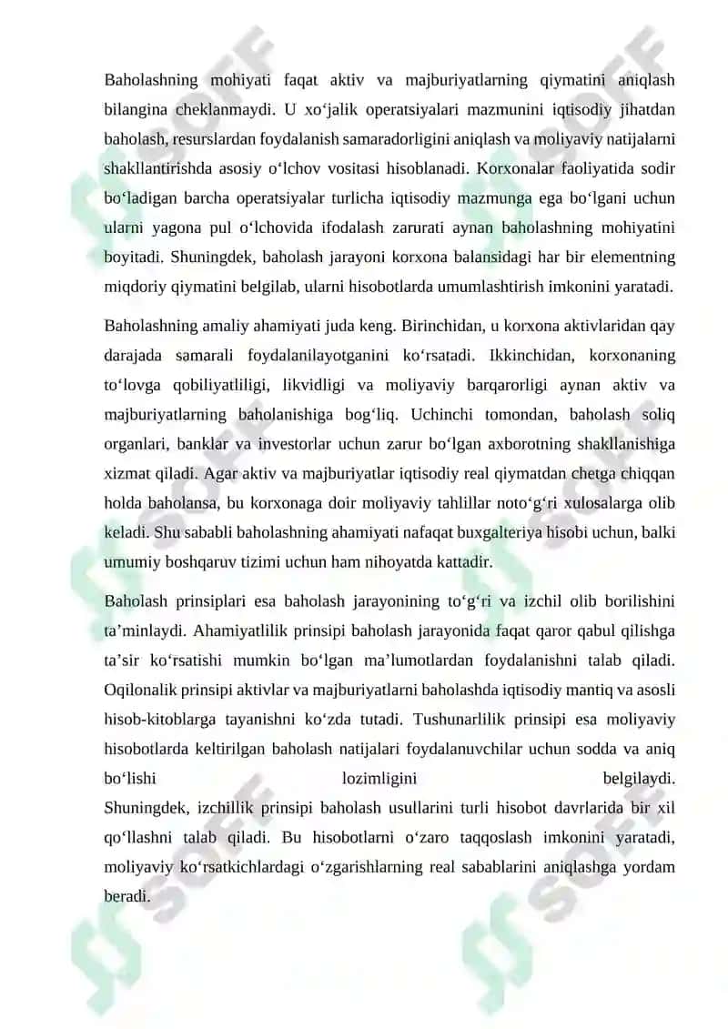 Buxgalteriya hisobida aktivlar va majburiyatlarni baholash 6