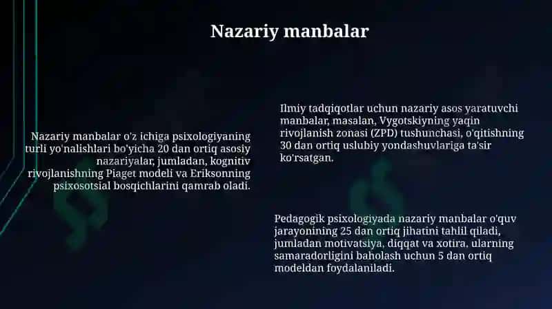 Yosh va pedagogik psixologiya manbalarining imanbalar bilan tanishish 6