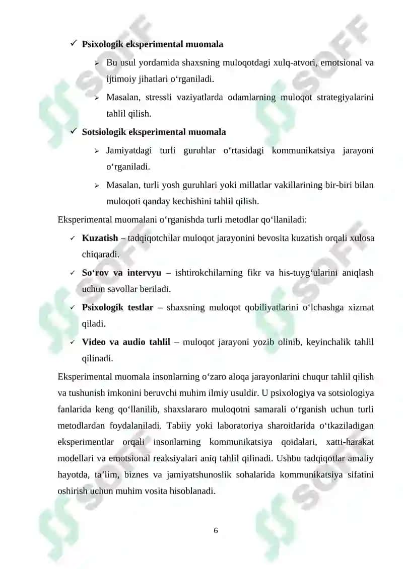 Ekspremantal muomila. Eksprementator va uning shaxsi va faoliyati 6