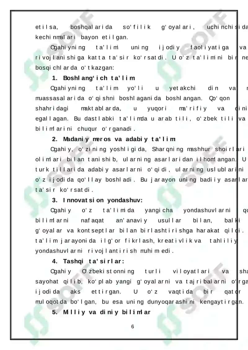 Mavzu: Ogahiyning peyzaj yaratish mahorati 6