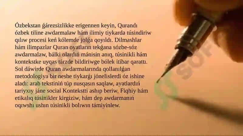 Mustaqillik yillarida O‘zbekistonda Qur’onning o‘zbek tiliga tarjima qilinishi va tafsiri 6