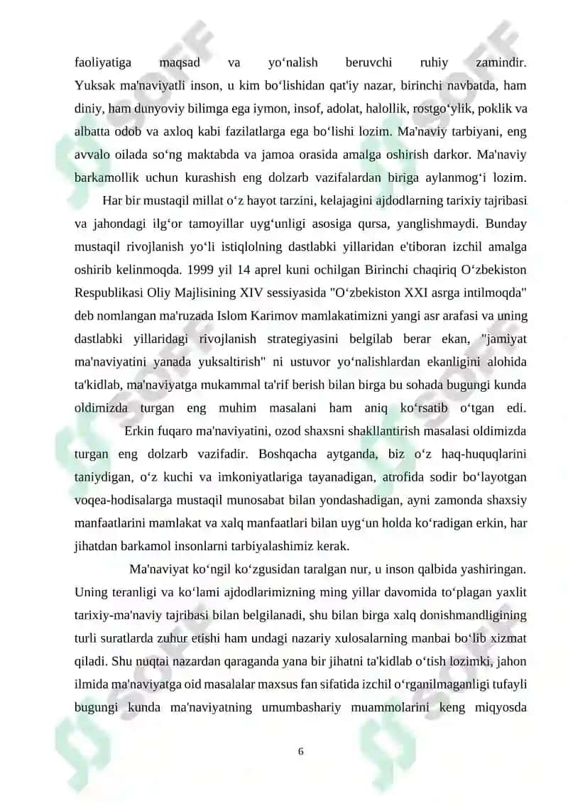 "Mustaqillik yillarida Oʻzbekistonda milliy urf-odatlar,qadriyatlar va an'analarnining qayta tiklanishi" 6