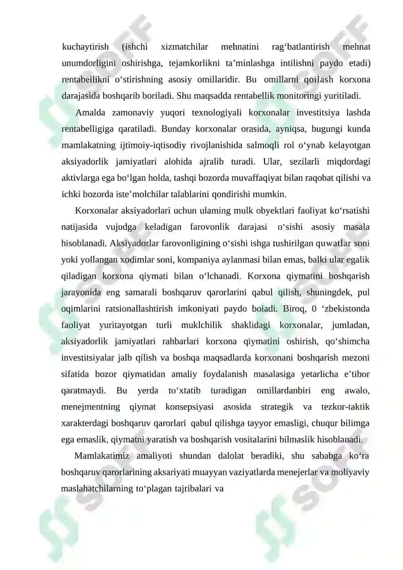Investitsion Tavakkalchilik va Rentabellik 6