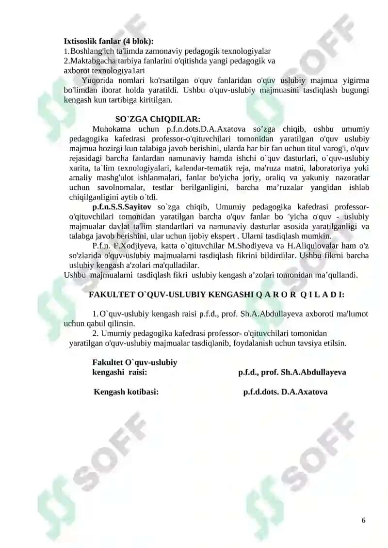 Umumiy pedagogika kafedrasi o'quv-uslubiy majmuasi 6