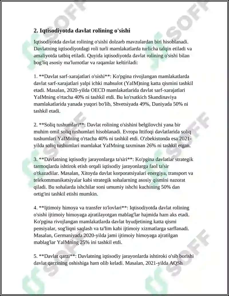 Davlatning iqtisodiyotga aralashuvining tarixi 6
