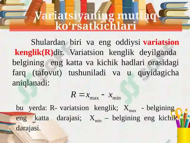 VARIATSIYA KO‘RSATKICHLARI 6