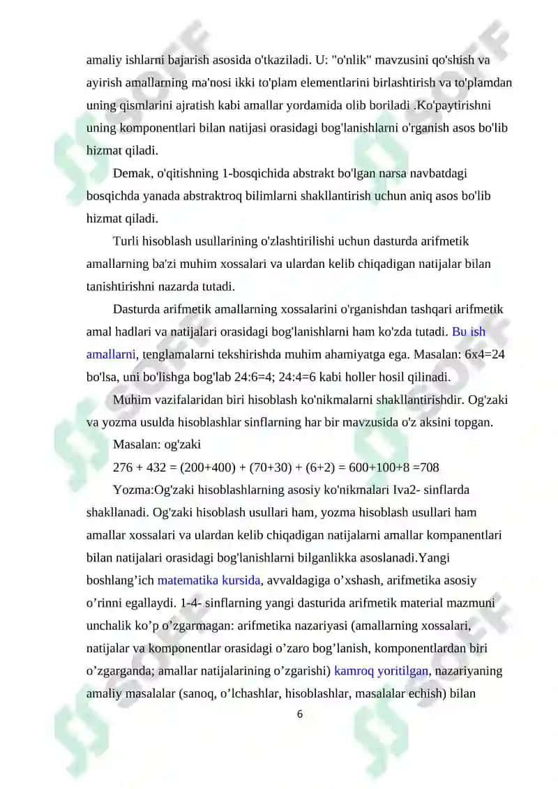 YUZ ICHIDA KO`PAYTIRISH VA BO`LISHGA O`RGATISH METODIKASI 6