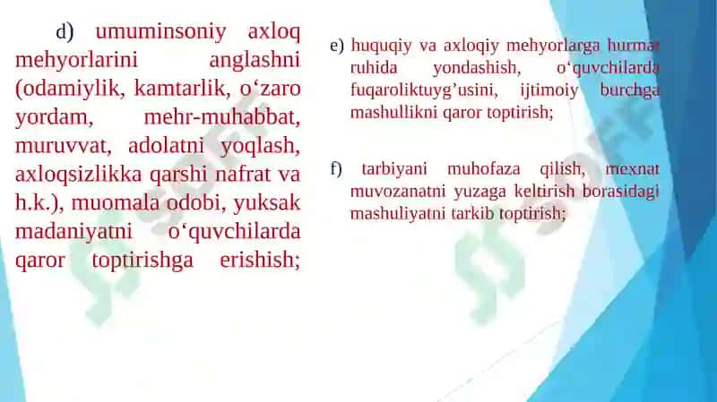 Pedagogik jarayonida tarbiyaning mazmuni 6