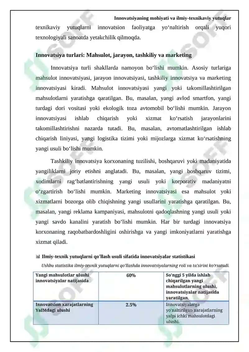 Innovatsiya yangi ilmiy texnik yutuqlardan foydalanish usuli sifatida 6